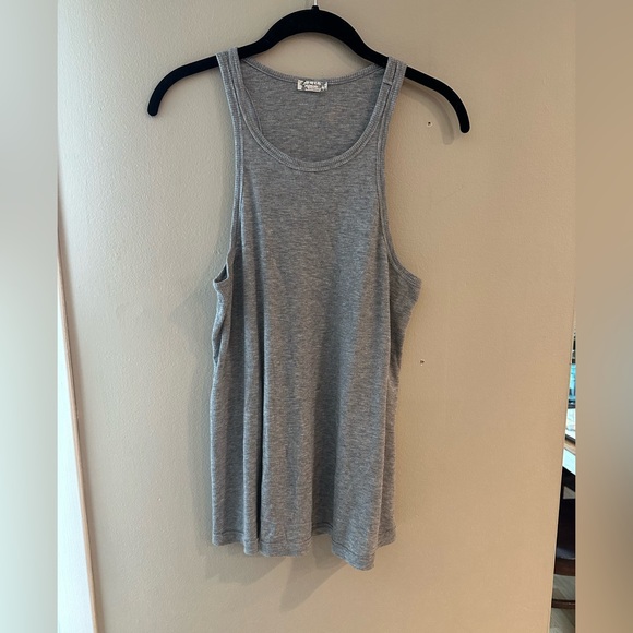 Free People Tops - Free People Gray Ribbed Sleeveless Tank Top